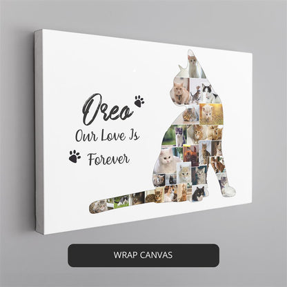 Cat Gifts for Women - Personalized Cat Photo Collage and Cat Decor
