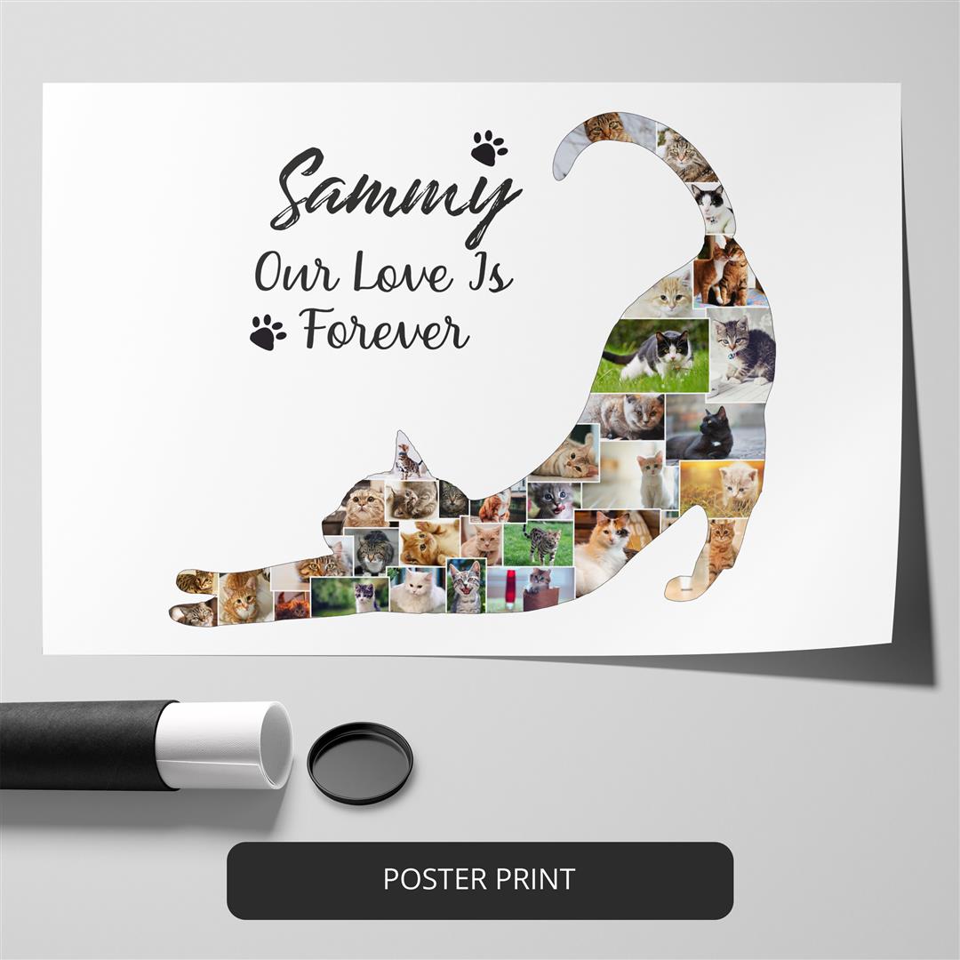 Cat Gifts for Women - Unique Cat Themed Home Decor with Personalized Photo Collage