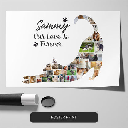 Cat Gifts for Women - Unique Cat Themed Home Decor with Personalized Photo Collage