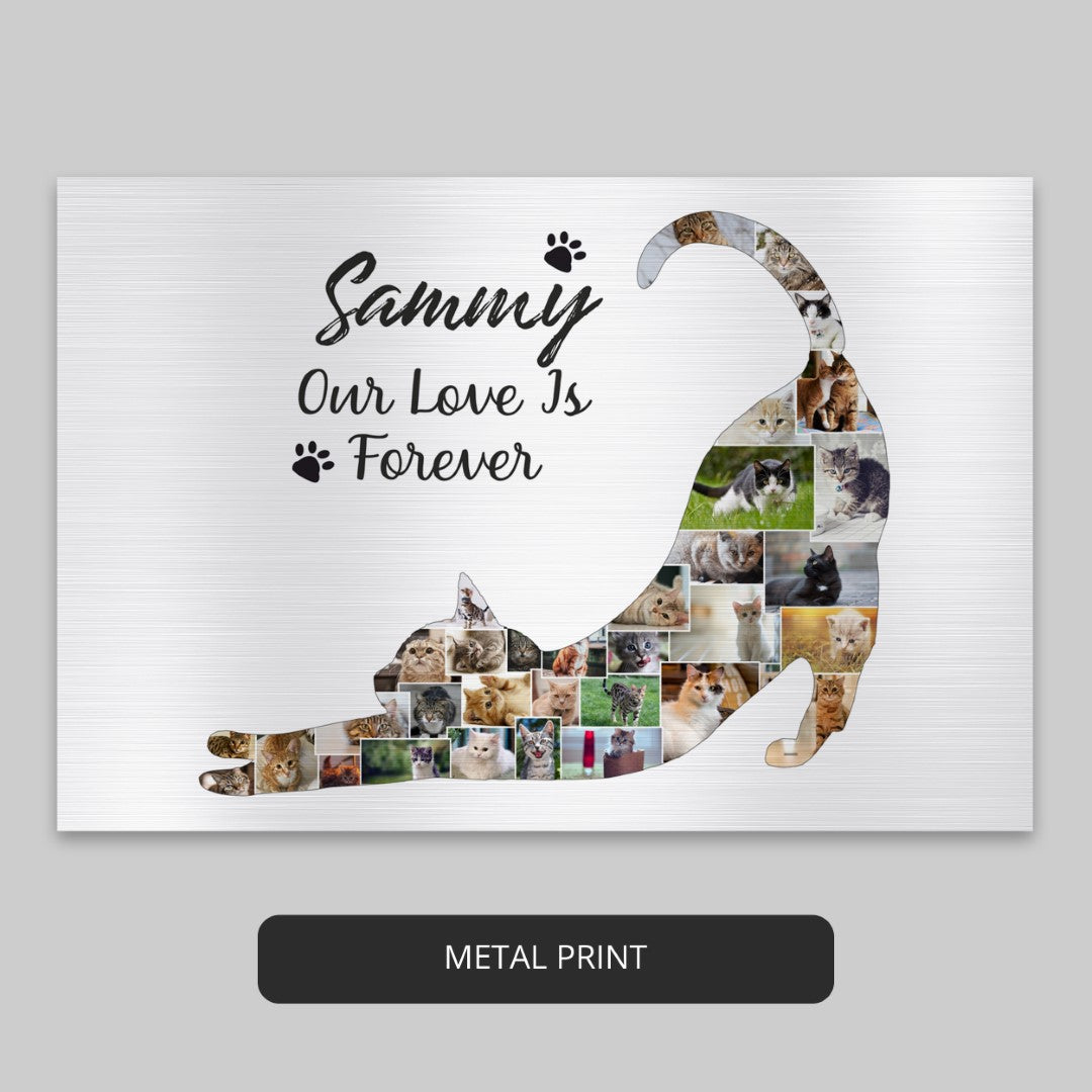 Pet Cat Memorial Gifts - Remembering Your Beloved Cat with a Personalized Photo Collage