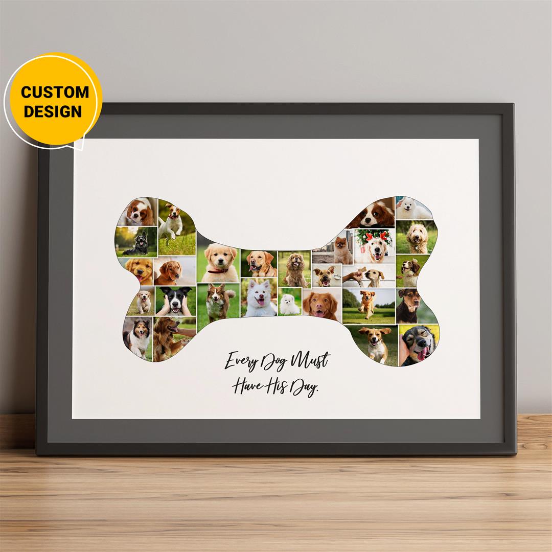 Personalized Dog Memorial Gift - Custom Photo Collage for Remembering Your Beloved Pet