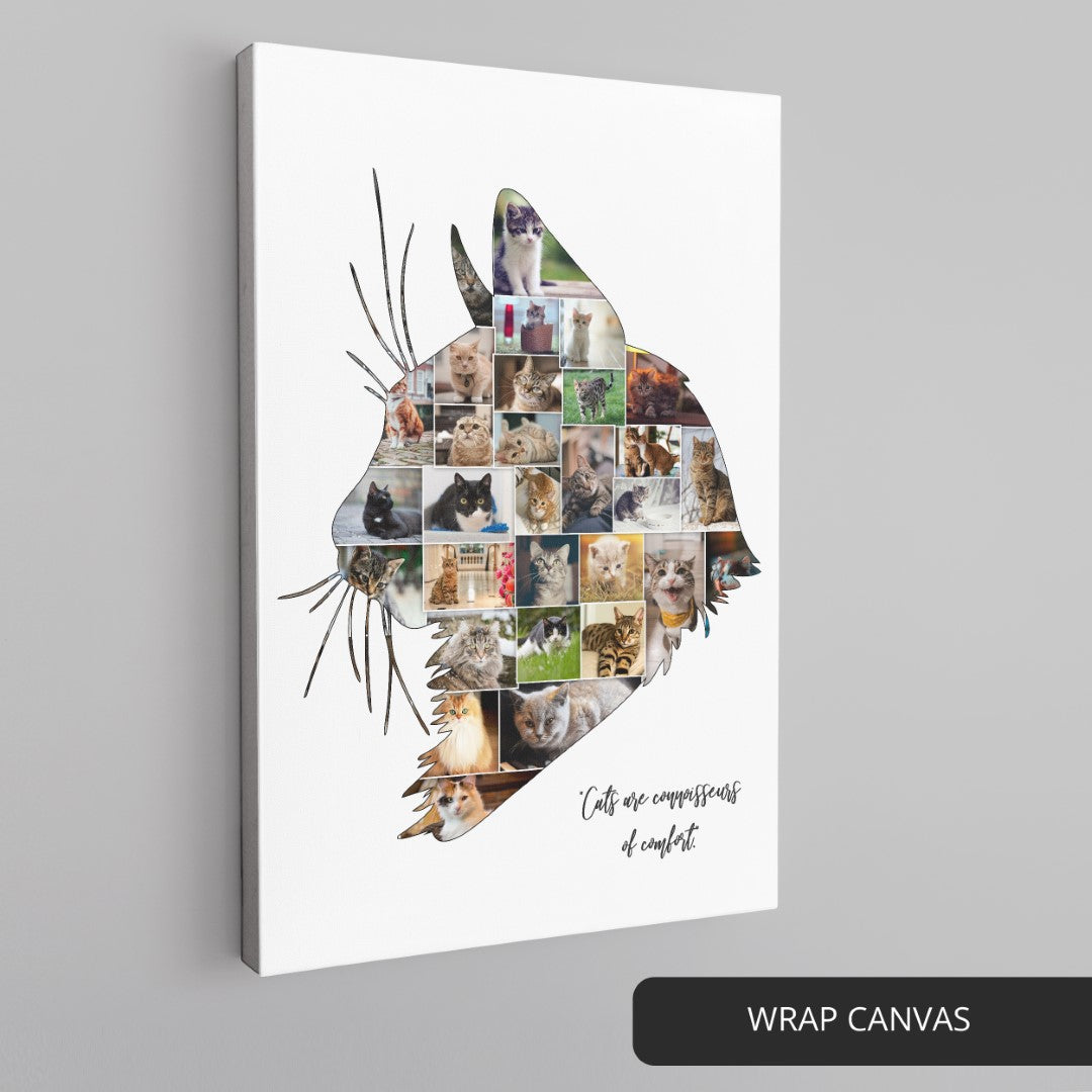 Cat Lovers Gifts - Personalized Cat Photo Collage