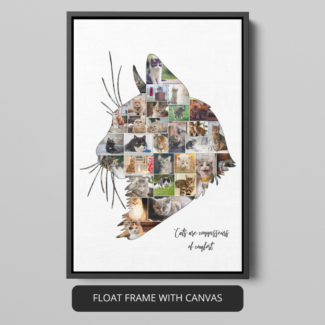 Cat Themed Gifts - Personalized Cat Photo Collage for Cat Lovers