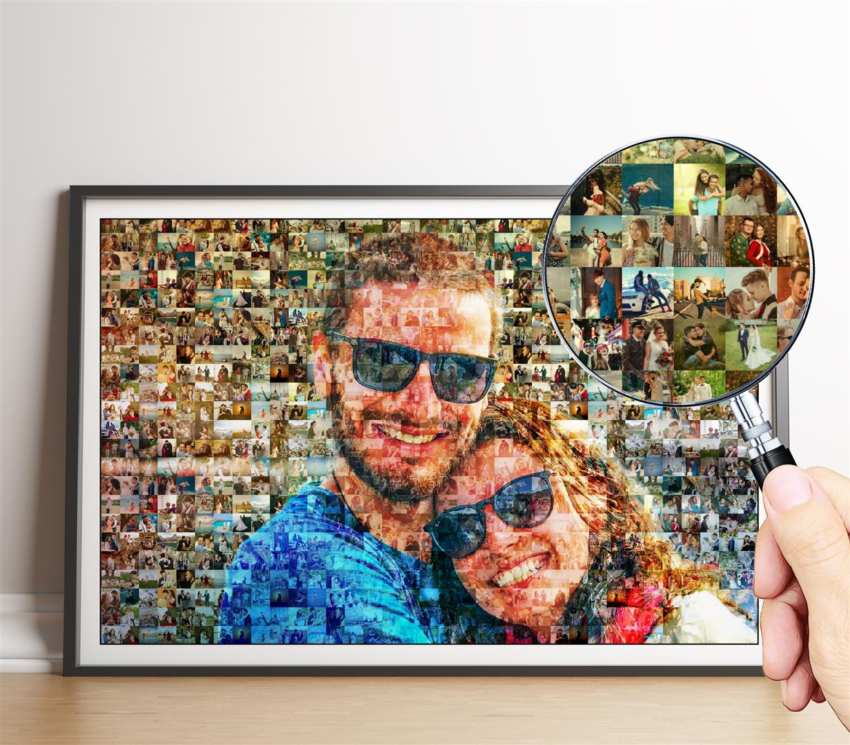 Personalized Photo Mosaic Gift - Custom Anniversary Wall Art