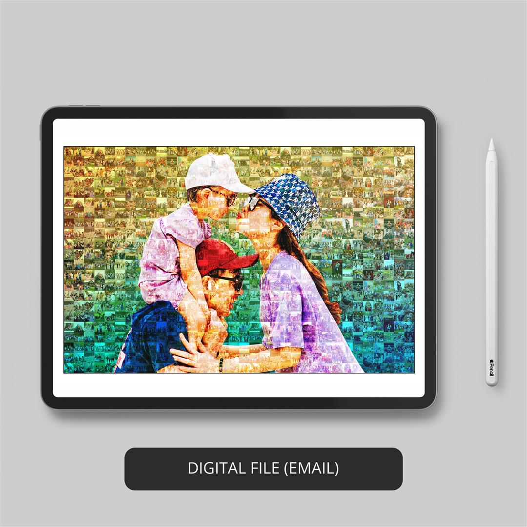 Gift Ideas for Wife's Birthday: Birthday Photo Collage with Mosaic Canvas Wall Art