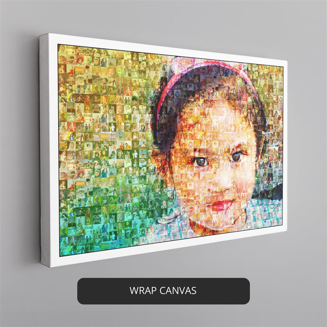 Mosaic Canvas Wall Art - Personalized Photo Collage - Decorative Gift Idea