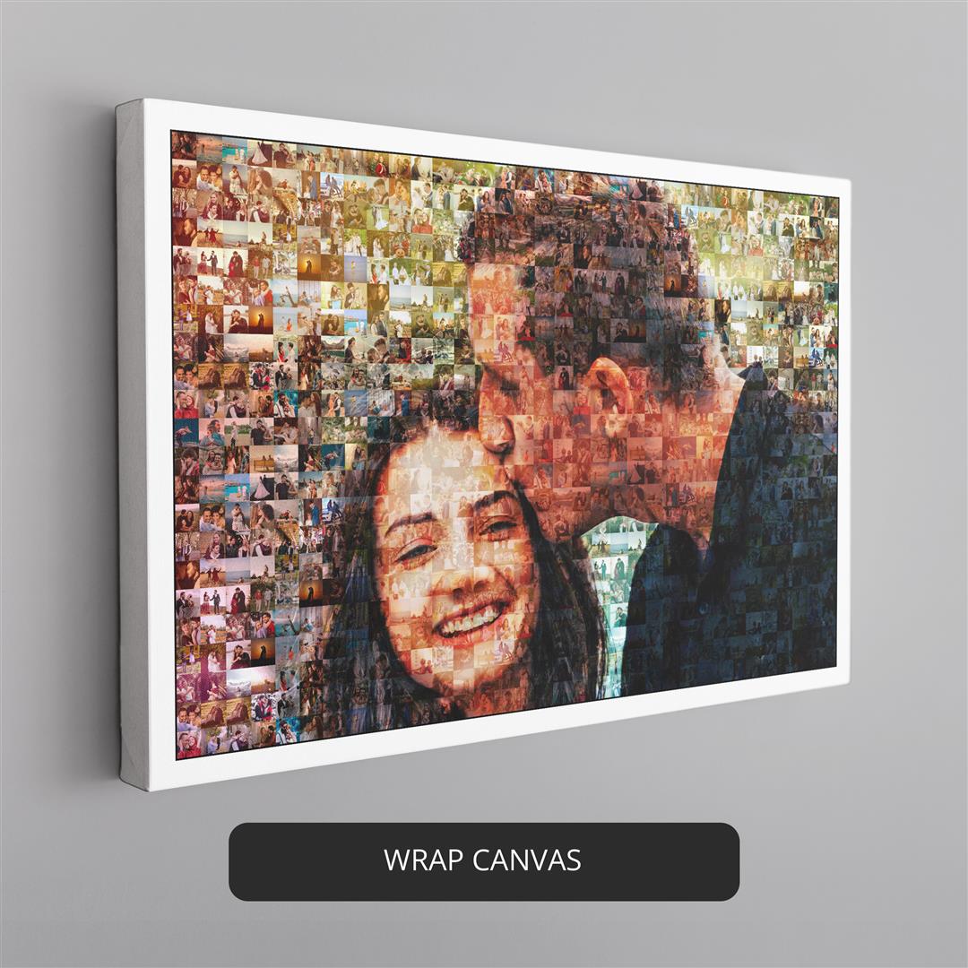 Anniversary Gifts for Him - Stunning Birthday Wall Art with Photo Collage