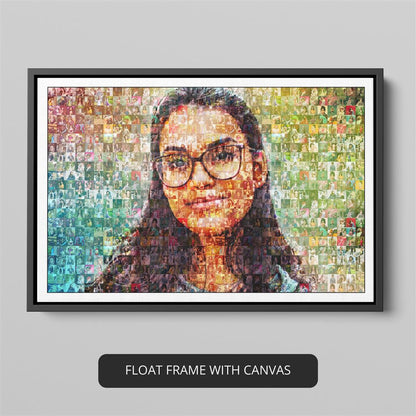 Valentine gift decoration - Unique photo mosaic gift idea - Personalized gifts for her
