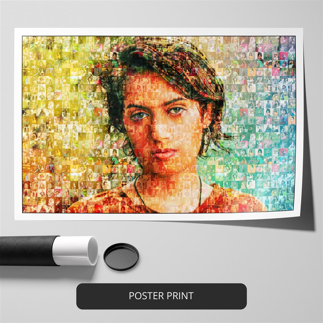 Birthday Gift Ideas for Her: Custom Mosaic Photo Collage Print