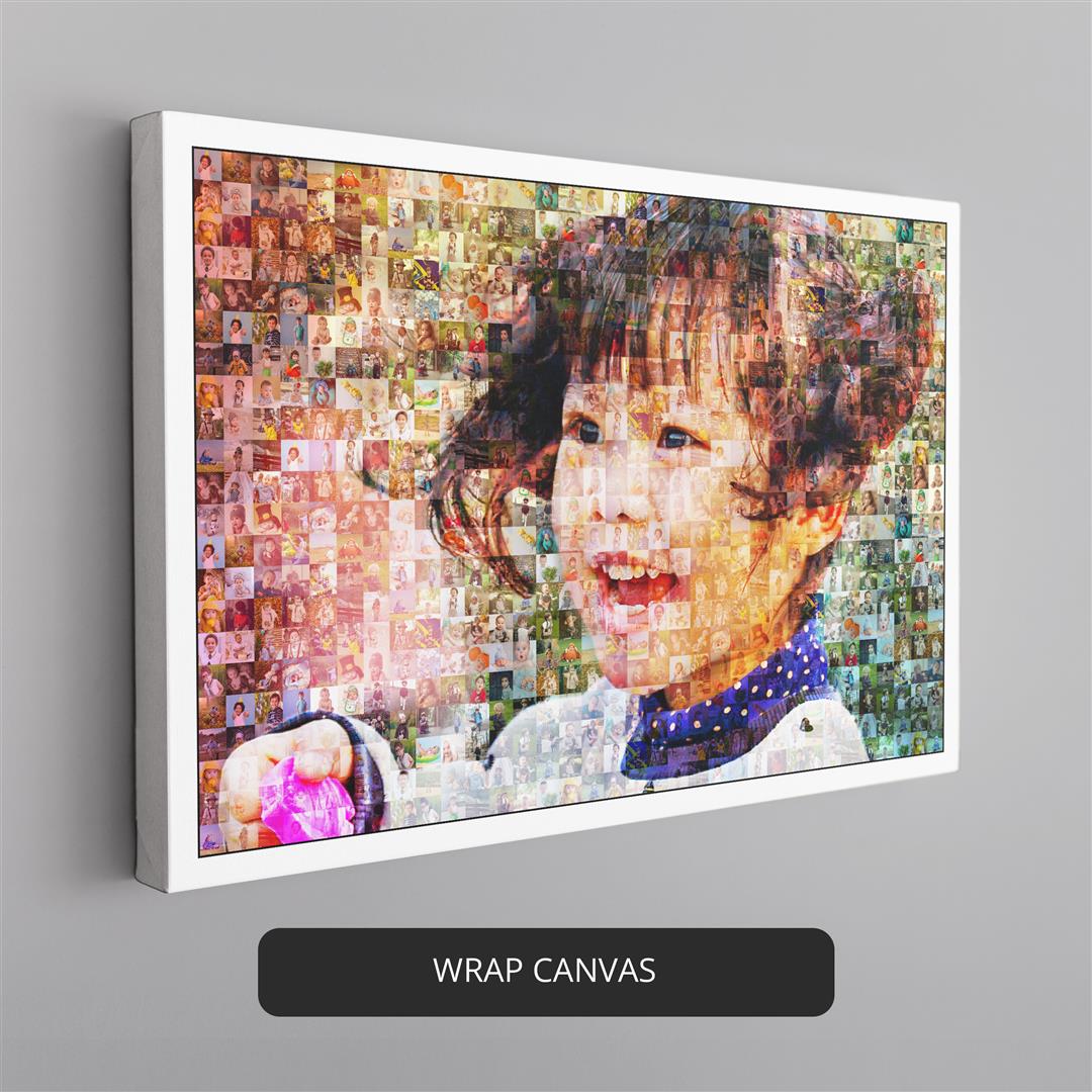 Stunning Mosaic Canvas Wall Art - Birthday Photo Collage