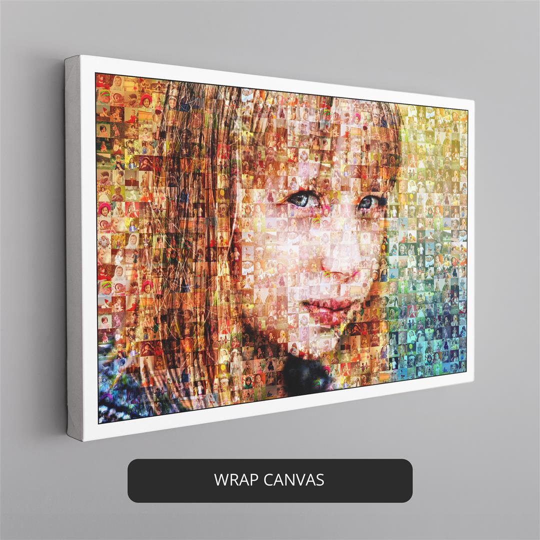 Birthday Wall Art: Custom Photo Collage Mosaic Gift for Her