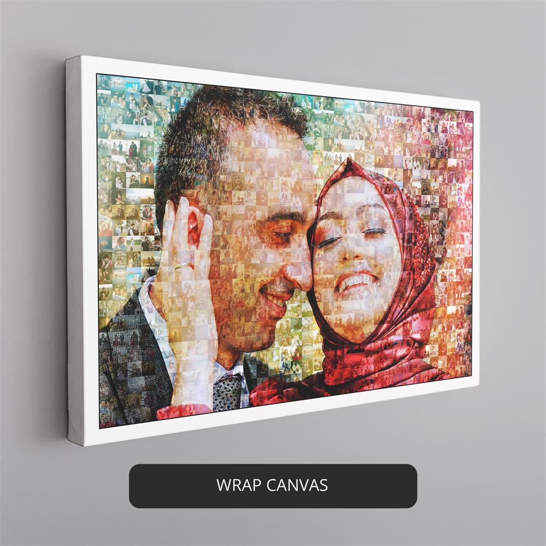 Customized Mosaic Canvas Wall Art - Personalized Couple Gifts - Anniversary Gifts