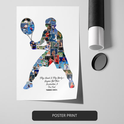 Tennis Gifts: Customizable Photo Collage for Tennis Players