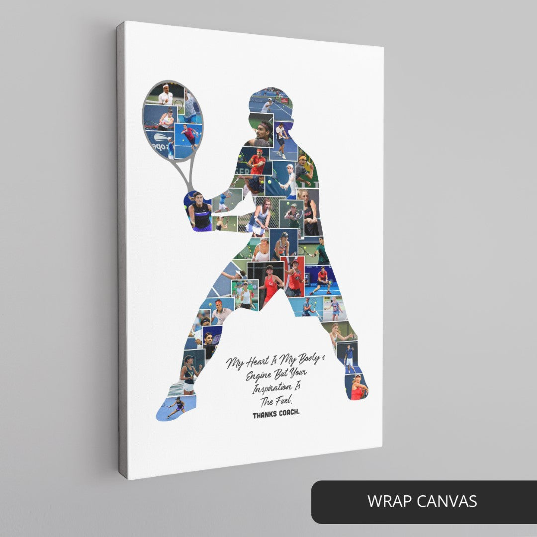 Unique Tennis Player Gift: Personalized Photo Collage