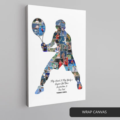 Unique Tennis Player Gift: Personalized Photo Collage