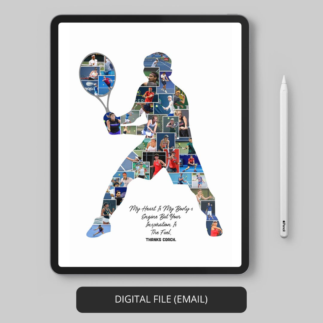 Tennis Decoration Ideas: Customizable Tennis Photo Collage