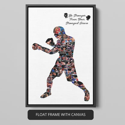Stunning Female Boxing Art: Personalized Collage for Boxing Fans
