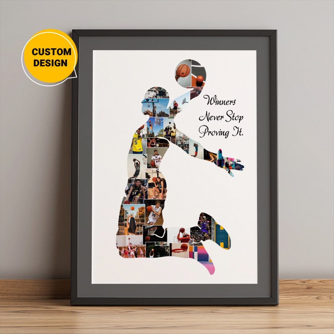 Personalized Photo Collage - Ideal Gifts for Basketball Players and Baseball Players
