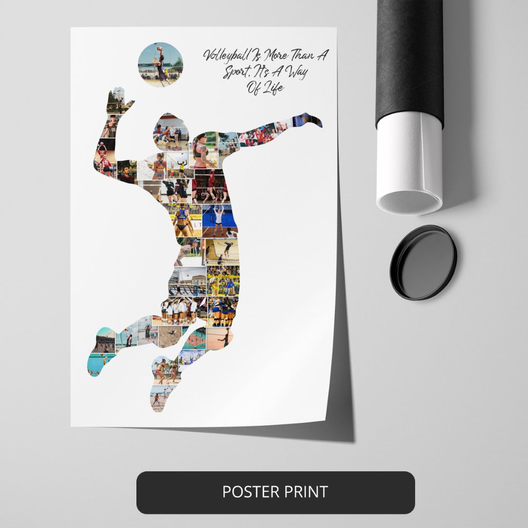 Volleyball Gift Ideas: Customizable Volleyball Photo Collage