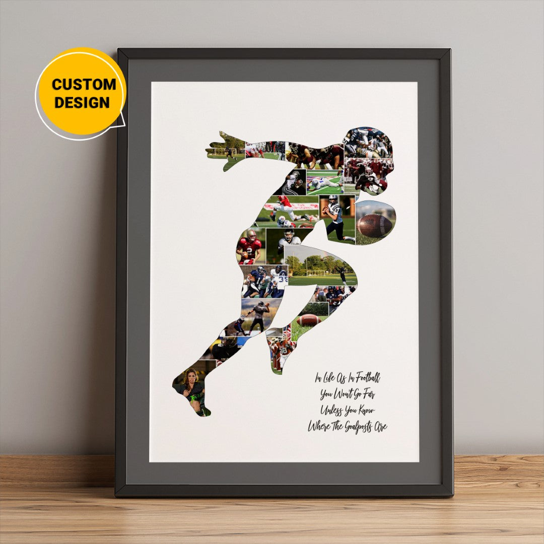 Personalized rugby photo collage - Perfect rugby gifts for her and rugby players"