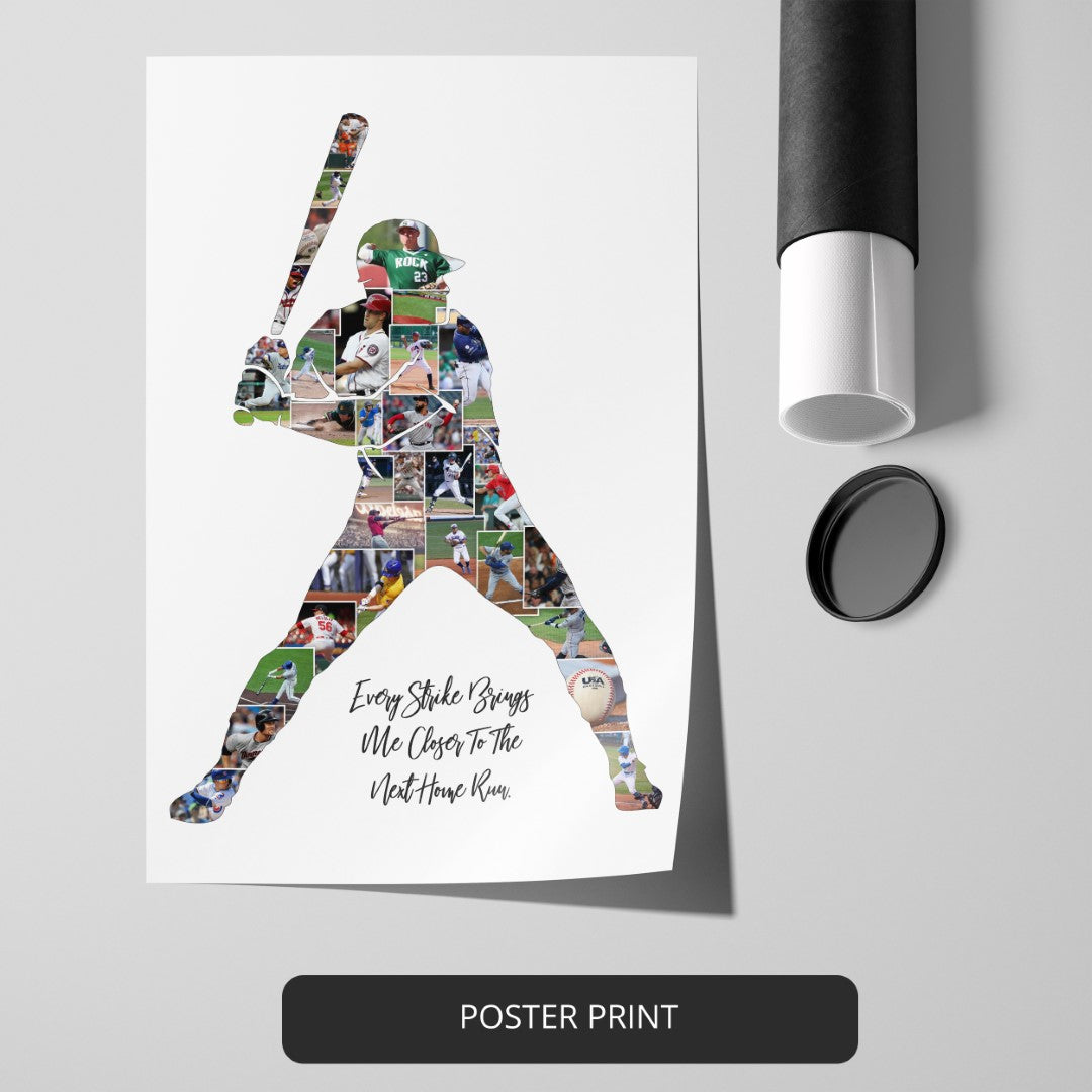 Baseball Team Gifts - Customizable Baseball Wall Art Collage