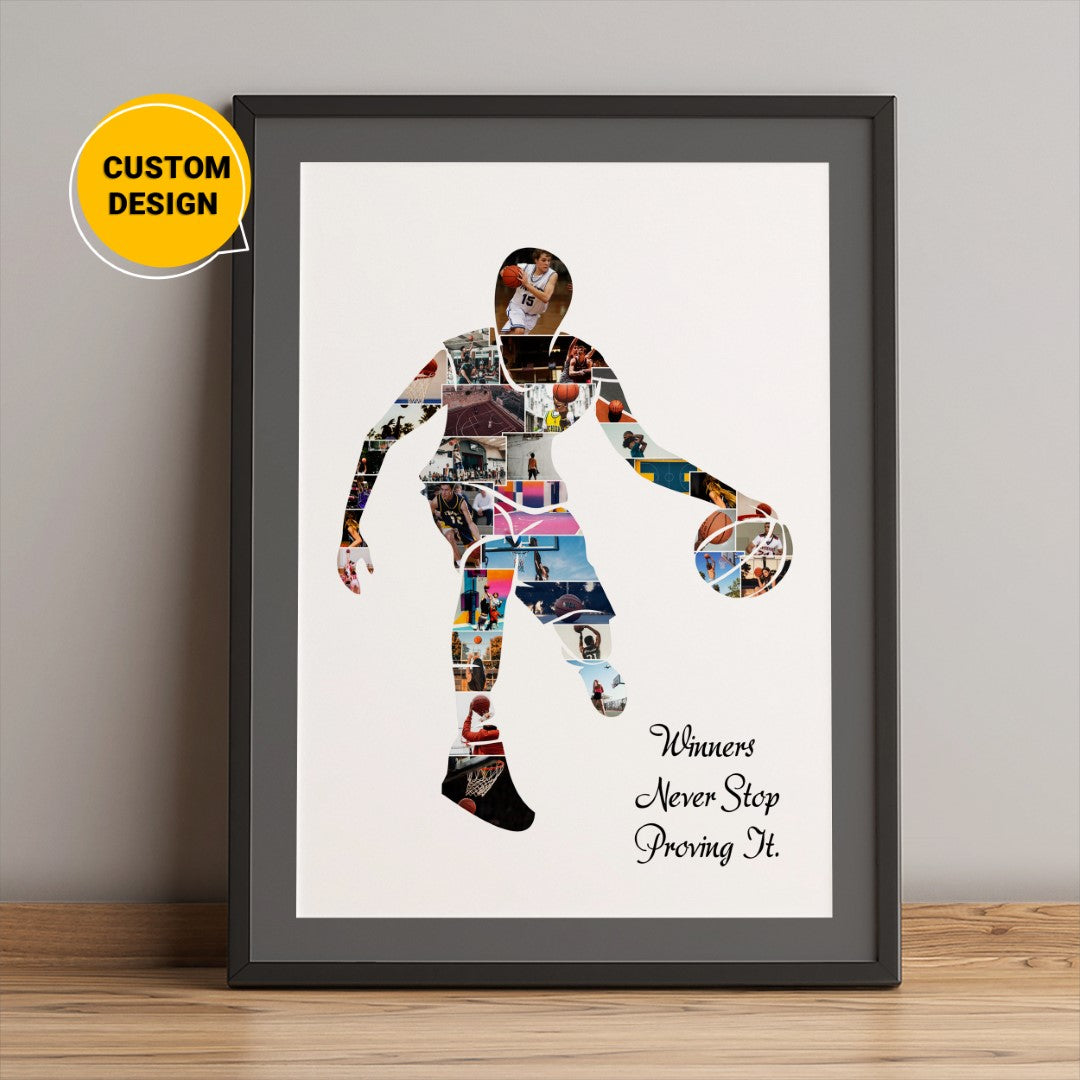 Personalized Basketball Gifts for Boyfriend - Custom Photo Collage"