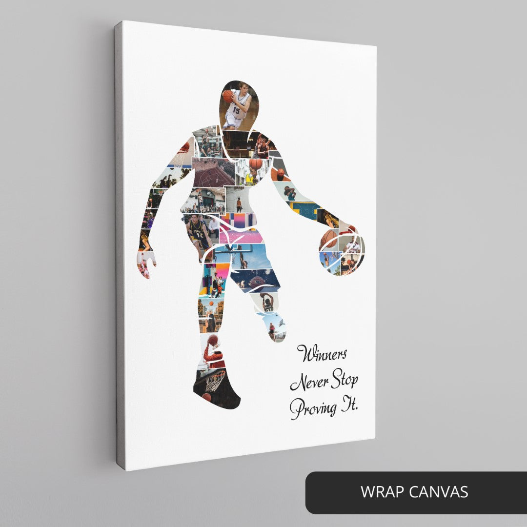 Custom Basketball Gifts - Personalized Photo Collage for Basketball Lovers