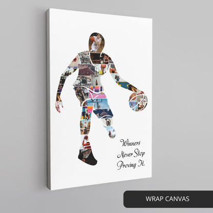 Custom Basketball Gifts - Personalized Photo Collage for Basketball Lovers