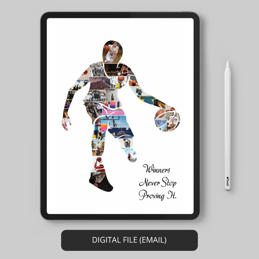 Basketball Art Prints - Captivating Photo Collage for Sports Decor