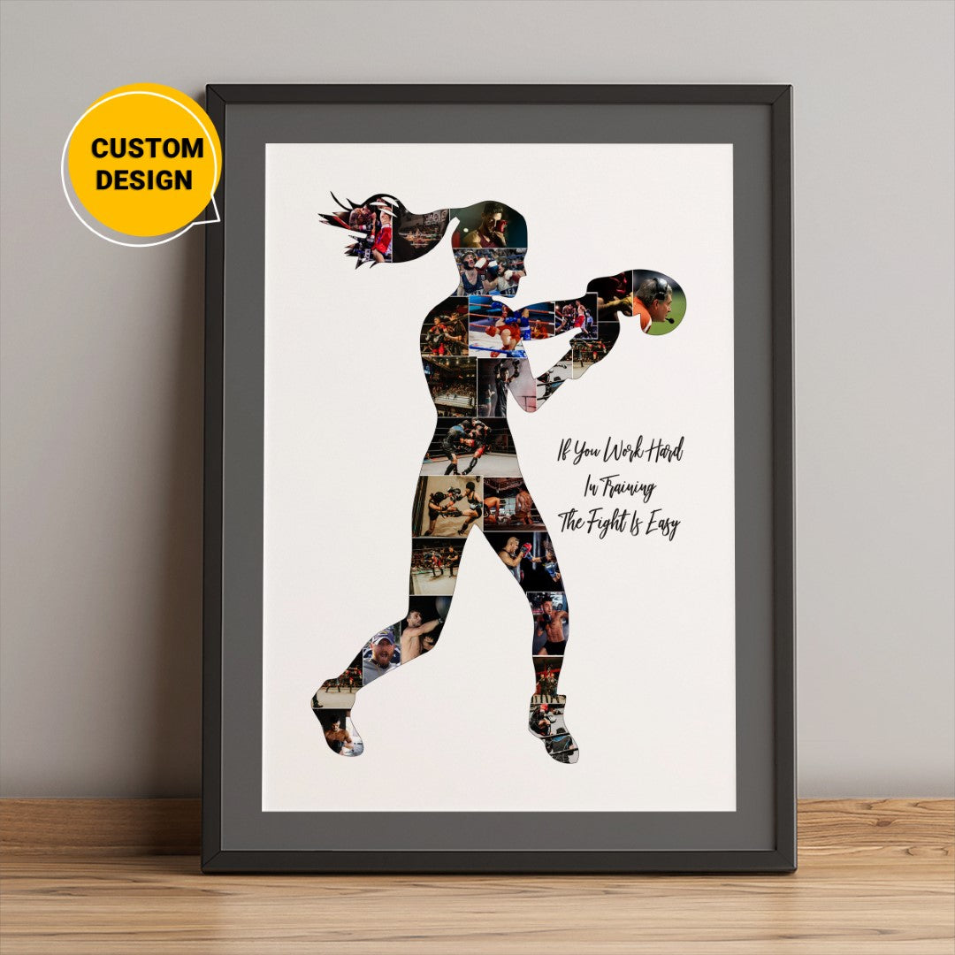 Personalized Photo Collage: Boxer Wall Art for Boxing Enthusiasts