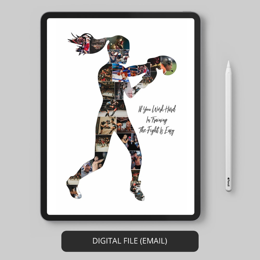 Boxer Gift: Memorable Boxing Themed Photo Collage for Him