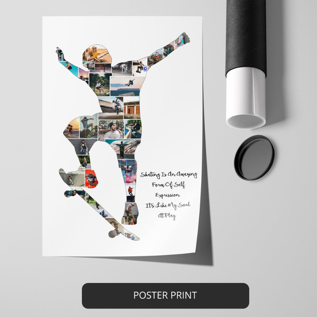 Unique Skateboard Gift Ideas - Personalized Photo Collage