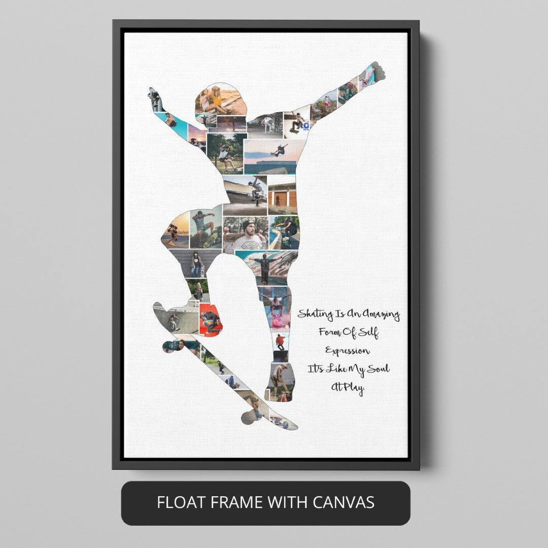 Express Your Passion with Skateboarding Collage - Personalized Canvas
