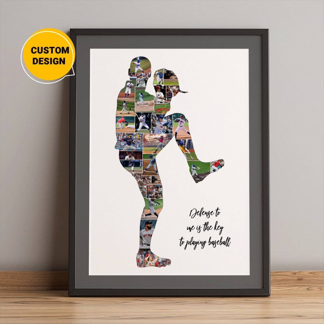 Personalized Baseball Photo Collage - Ideal Baseball Coach Gift