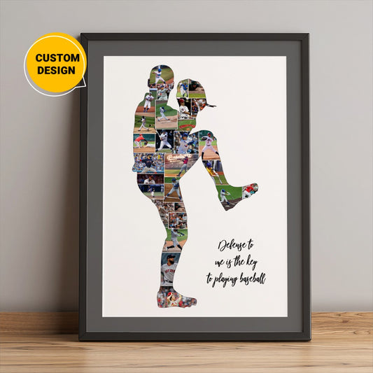 Personalized Baseball Photo Collage - Ideal Baseball Coach Gift