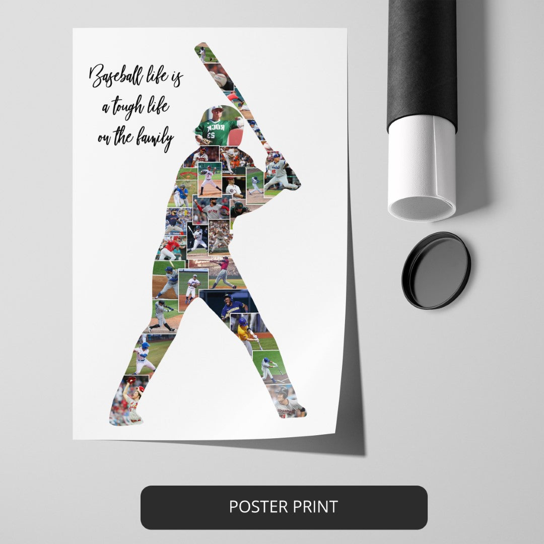 Baseball Wall Art: Customizable Photo Collage for Sports Enthusiasts