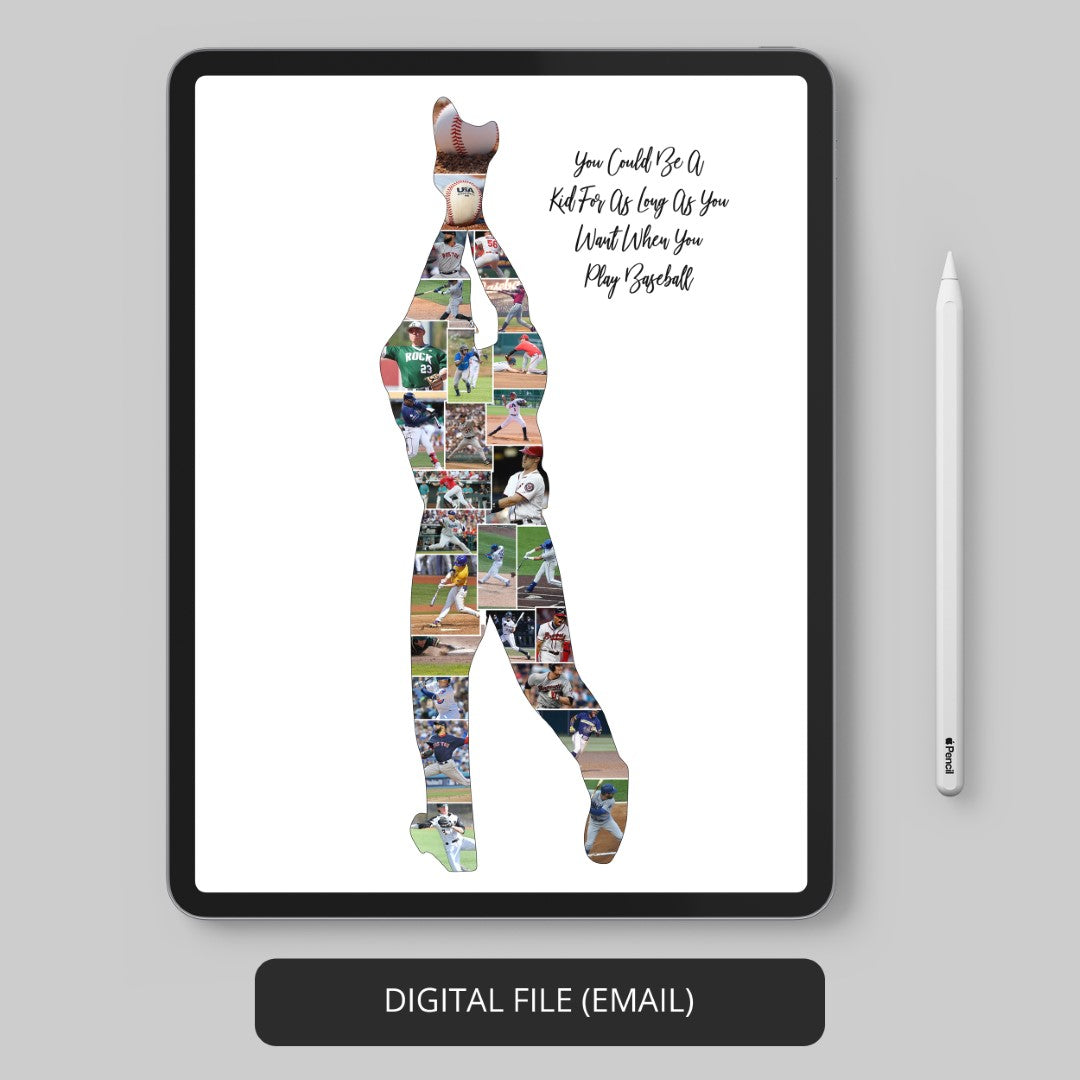 Baseball Artwork Canvas: Framed Photo Collage for Baseball Fans