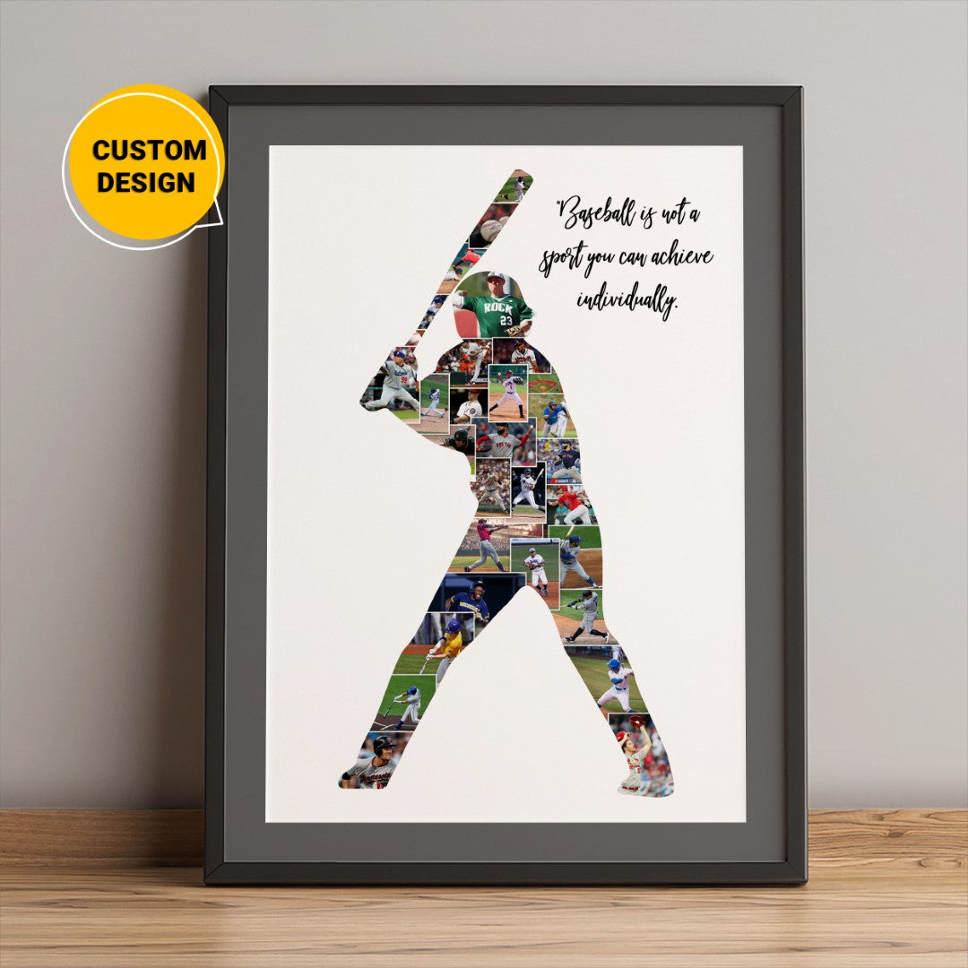 Personalized Baseball Photo Collage - Perfect Baseball Boyfriend Gift"