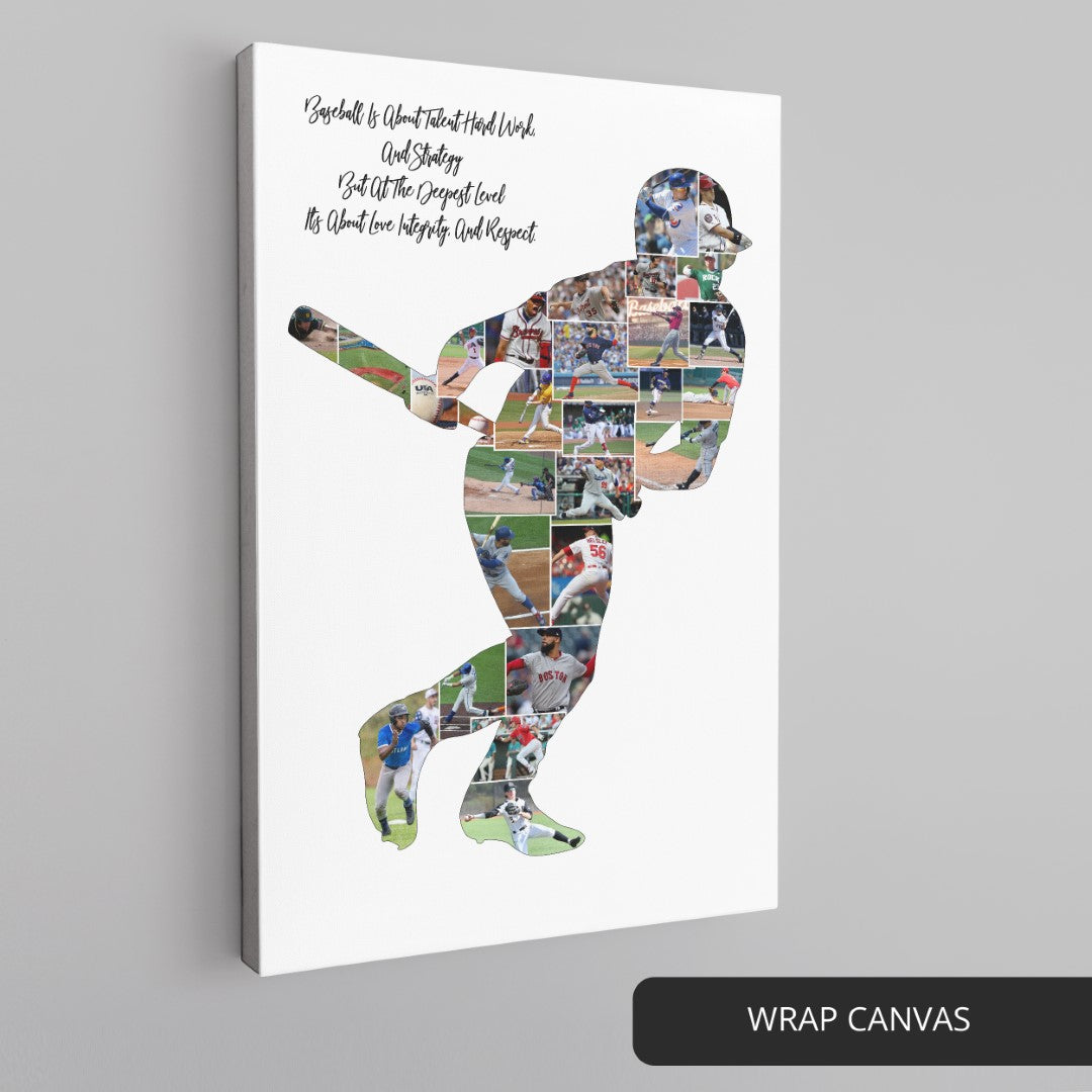 Unique Baseball Gifts for Dad - Personalized Baseball Photo Collage