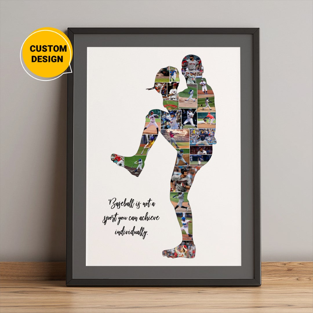 Personalized Baseball Gift: Custom Photo Collage for Baseball Players"
