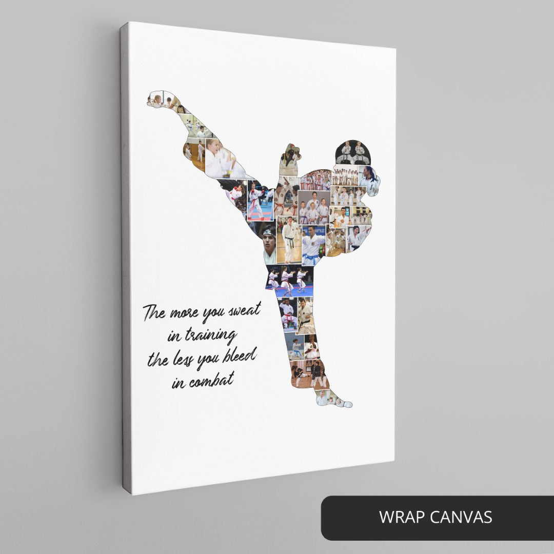 Unique Karate Teacher Gift Idea: Customized Photo Collage - Ideal for Karate Enthusiasts