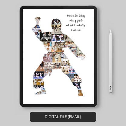 Karate Gifts for Him: Customizable Photo Collage with Martial Arts Artwork