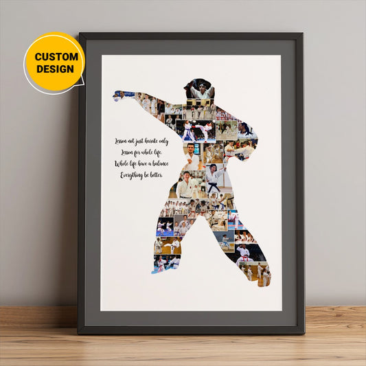 Custom Karate Christmas Gifts: Personalized Photo Collage for Karate Lovers