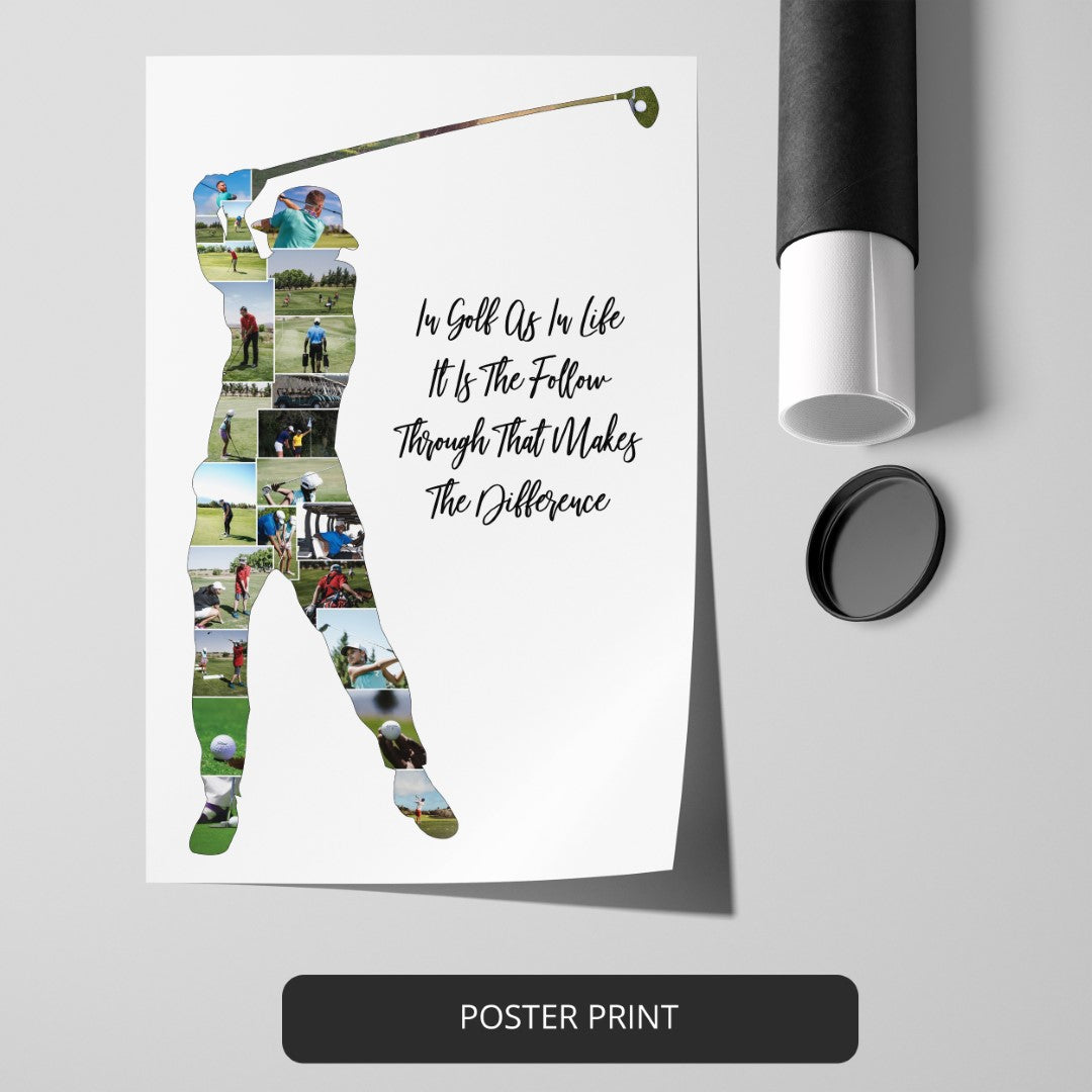 Golf Home Decor - Unique Photo Collage for Golf Enthusiasts