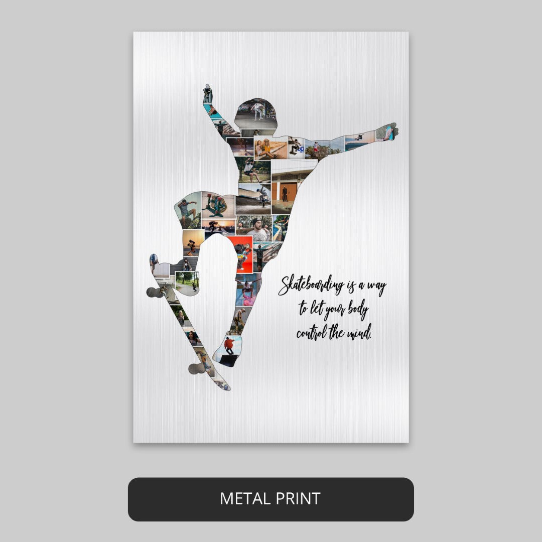 Skateboarder Art: Personalized Photo Collage for Skateboarding Enthusiasts
