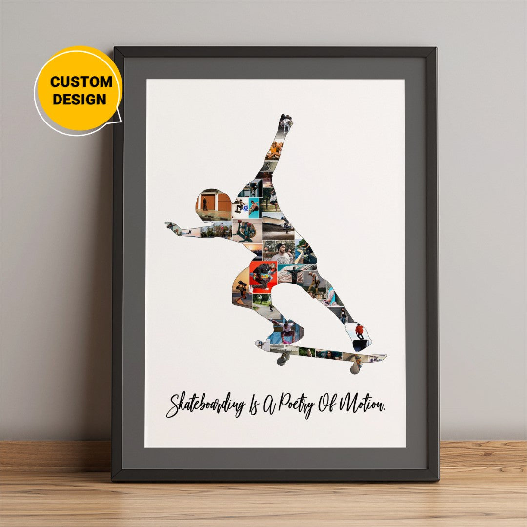 Personalized skateboard-themed photo collage - Perfect skateboard themed gifts for guys