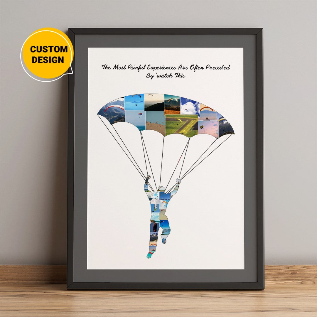 Unique Paragliding Gift Ideas: Personalized Photo Collage for Adventure Enthusiasts