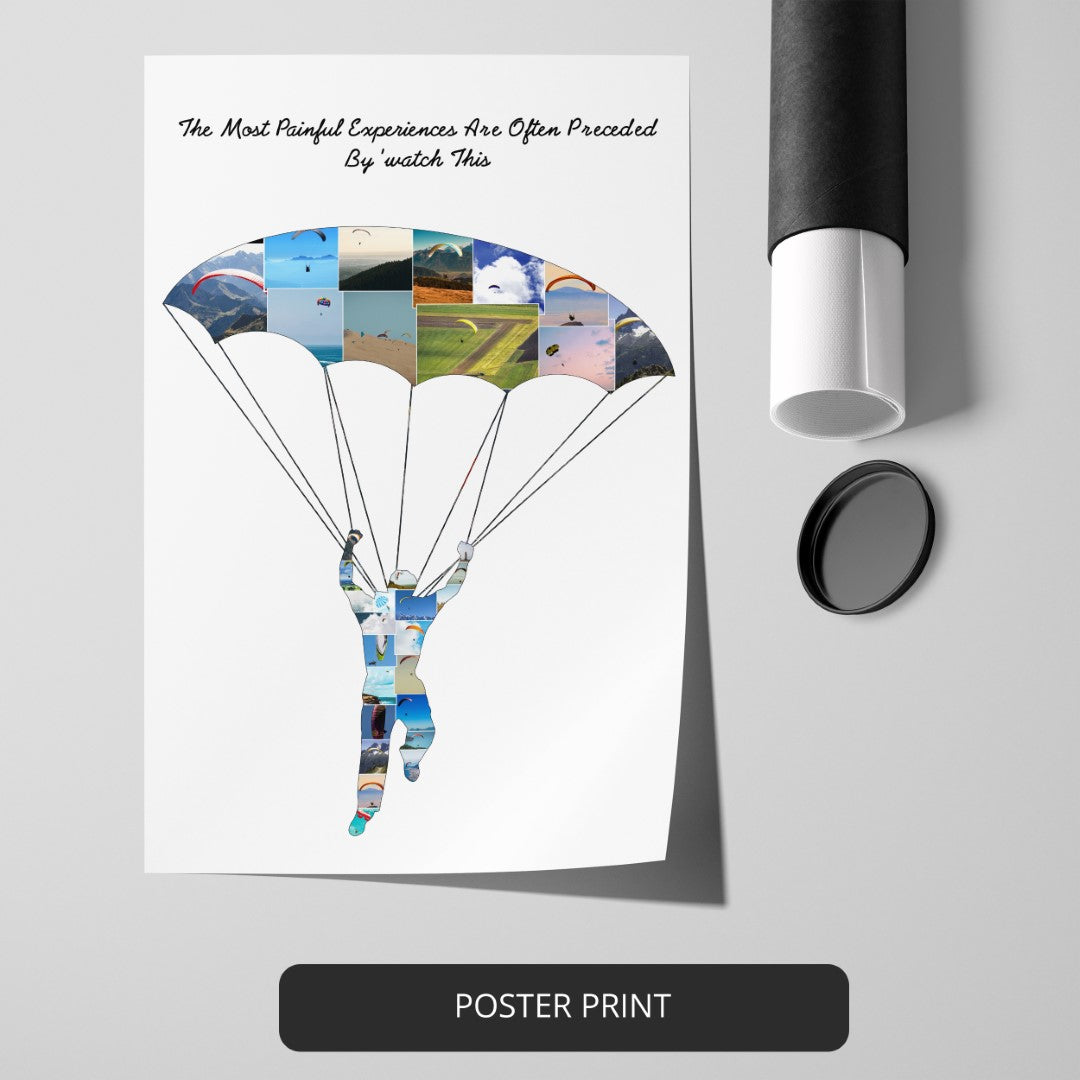 Captivating Paragliding Gifts: Customizable Photo Collage with Thrilling Moments