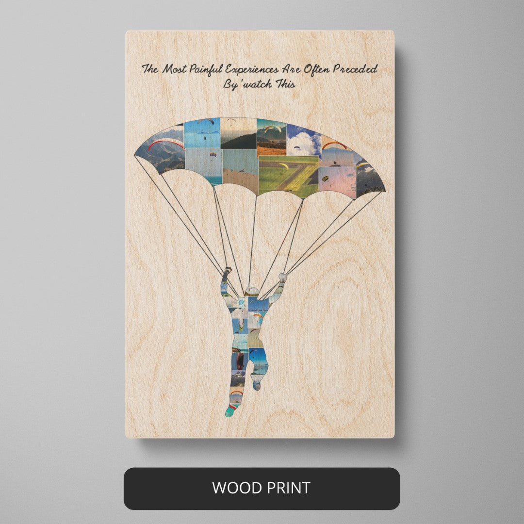 Adorn Your Wall with Paragliding Art: Vibrant Photo Collage for Aviation Enthusiasts