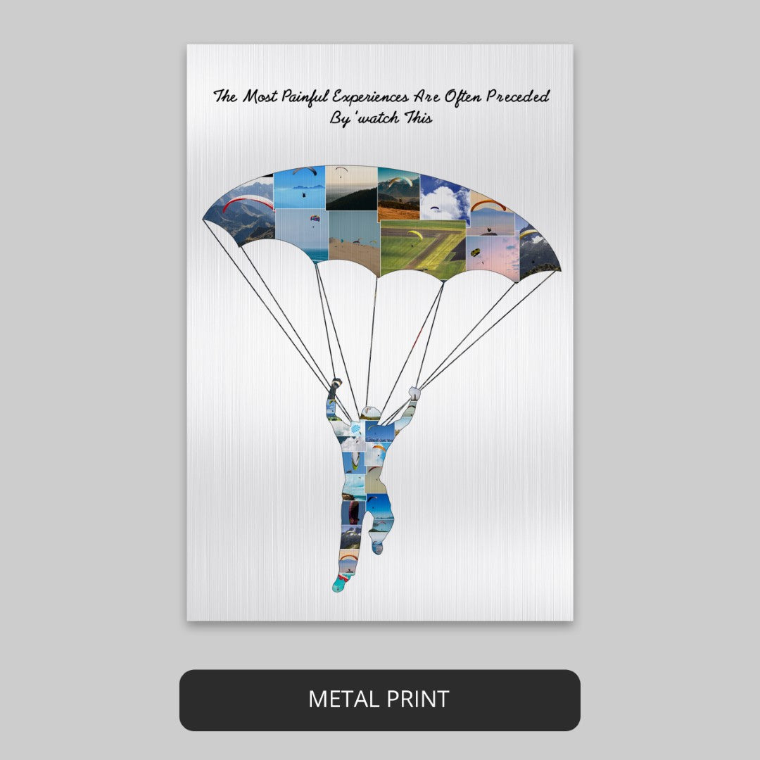 Breathtaking Paragliding Poster: Customized Photo Collage for Adventure Seekers
